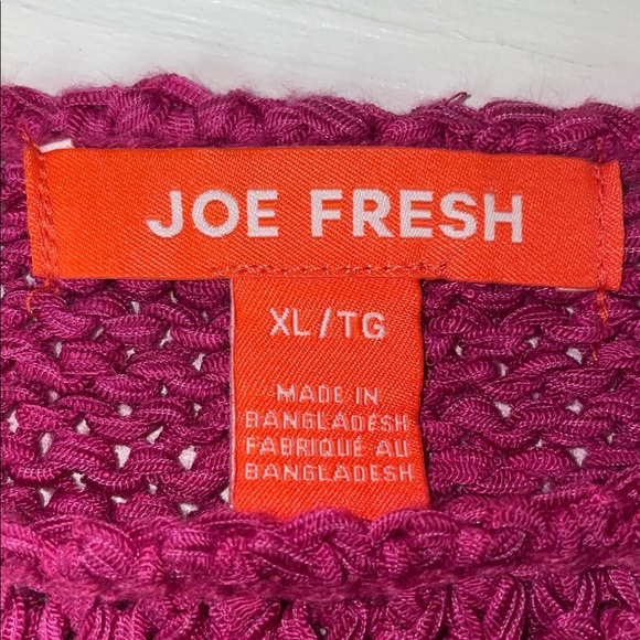 Joe Fresh Crew Neck Barbie‎ Pink Knit Sweater.  Size XL. Never worn/NWOT. - Picture 5 of 9
